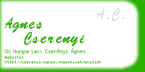agnes cserenyi business card